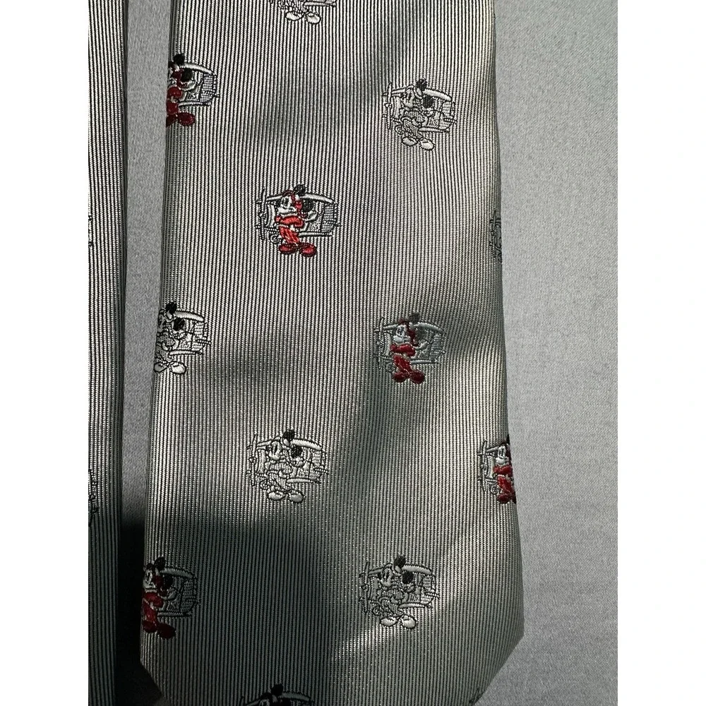 VINTAGE Balancine Presents The Tie‎ Works Disney Mickey Mouse Airplane Silver